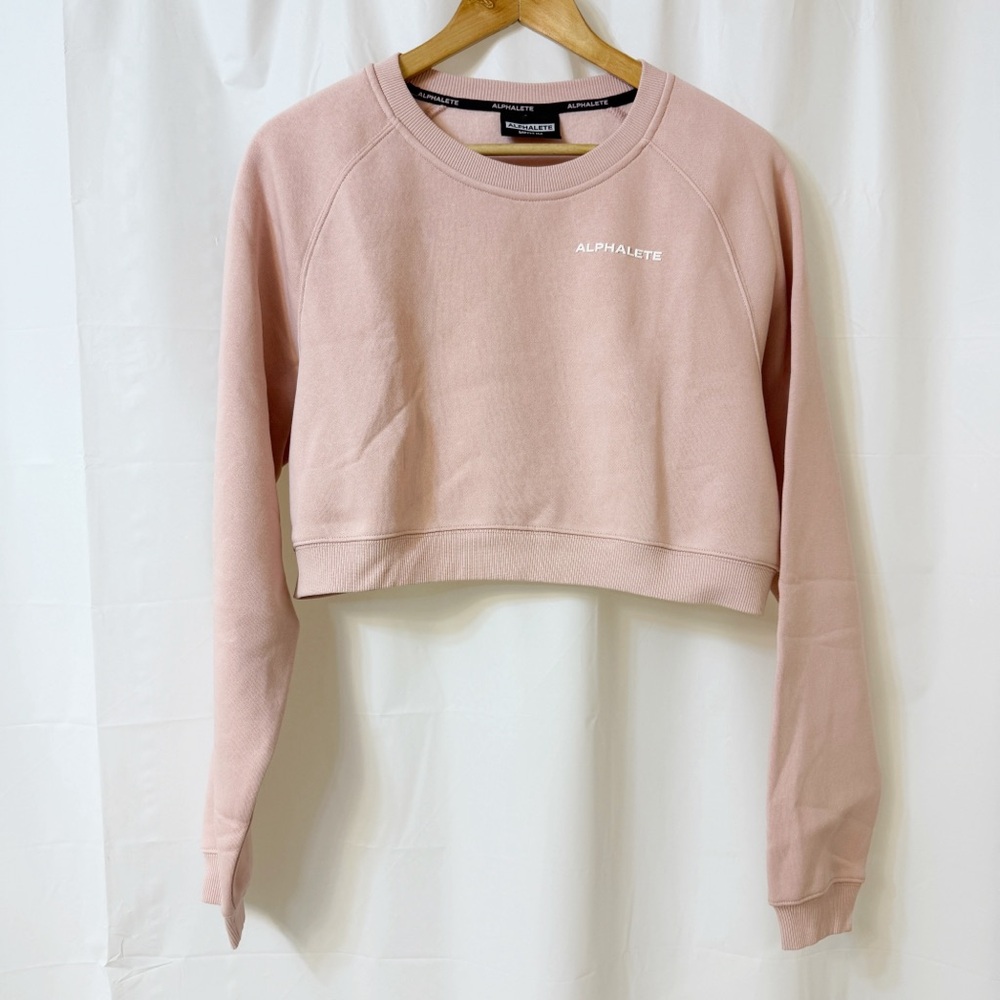 Alphalete Cropped Sweatshirt Light Pink Medium